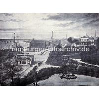 1191_024_260 Historisches Hamburg St. Pauli - Landungsbrücken und Hafenstrasse. | 